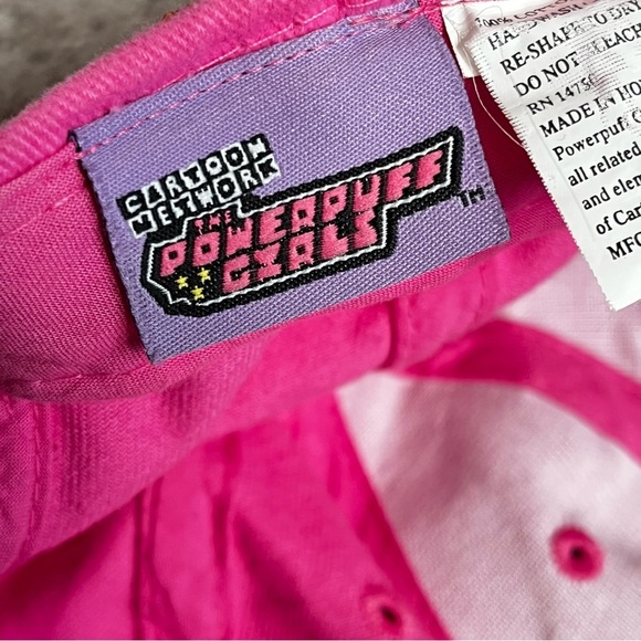 Vintage Power Puff Girls Baseball Hat Embroidered Rainbow Pink Cartoon Network - Picture 4 of 9